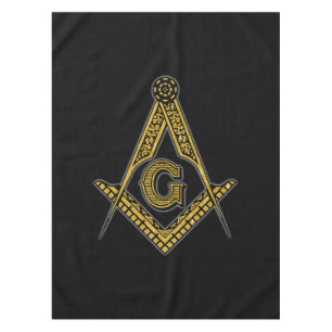 Toalha De Mesa Freemason (preto & ouro)