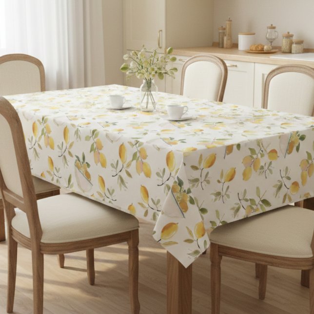 Toalha De Mesa French Country Lemon Pattern Tablecloth (elegant warm french country lemon pattern tablecloth)