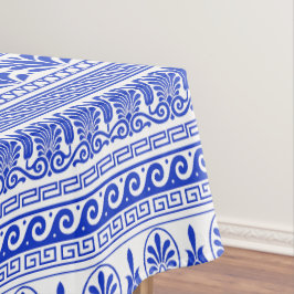 Toalha De Mesa Frete Grego, Padrão Mediterrânico, Azul