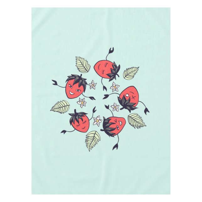 Toalha De Mesa Fruta Cute Strawberry Kawaii (Frente)