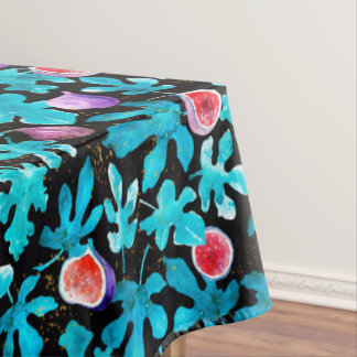 Toalha De Mesa Fruta de figuras de aquarela moderna em preto