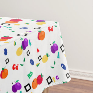 Toalha De Mesa Fruta sem costura abstrato alfabeto crianças diver