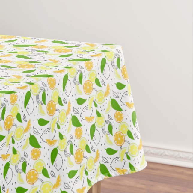 Toalha De Mesa Frutas cítricas frescas Limão Laranja Moderno. (Posição Original)