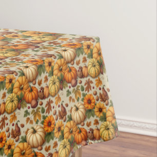 Toalha De Mesa Frutas de abóboras e flores