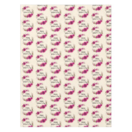 Toalha De Mesa Fuchsia Poppies Floral Wreath Happy Dia de as mães