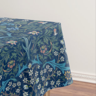Toalha De Mesa Fundo Azul Morris Vintage Padrão Blackthorn