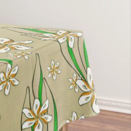 Toalha De Mesa Fundo branco monograma floral bege