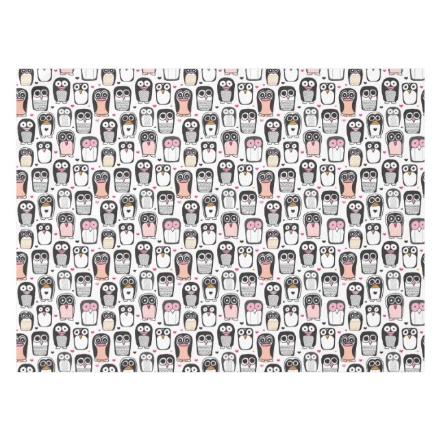 Toalha De Mesa fundo da ilustração do pássaro do pinguim (Frente (Horizontal))