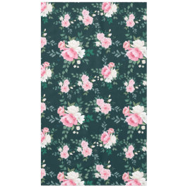 Toalha De Mesa fundo floral vermelho branco rosa