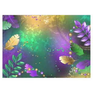 Toalha De Mesa Fundo márdi iridescente com miçangas