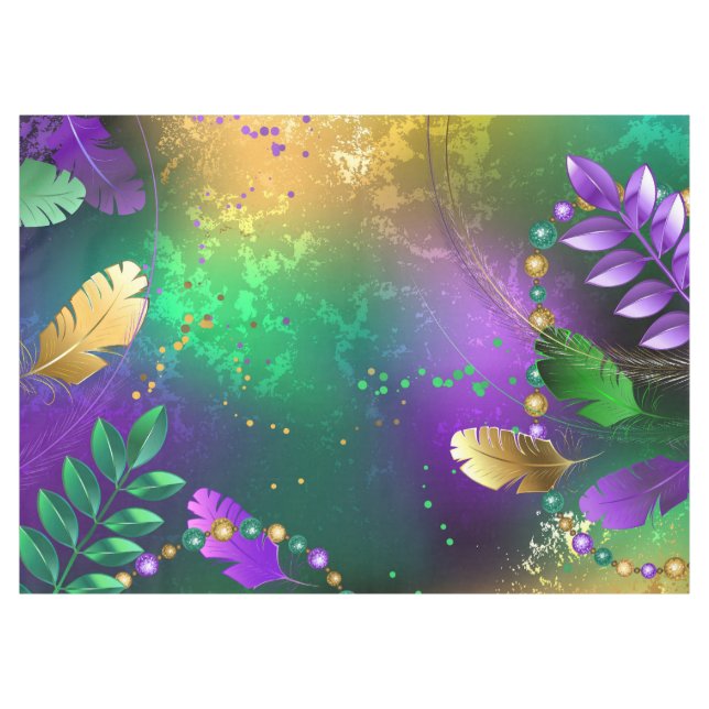 Toalha De Mesa Fundo márdi iridescente com miçangas (Frente (Horizontal))