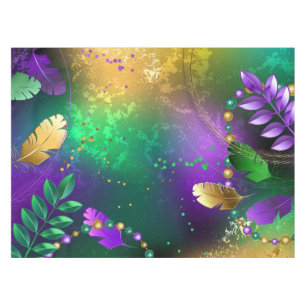 Toalha De Mesa Fundo márdi iridescente com miçangas