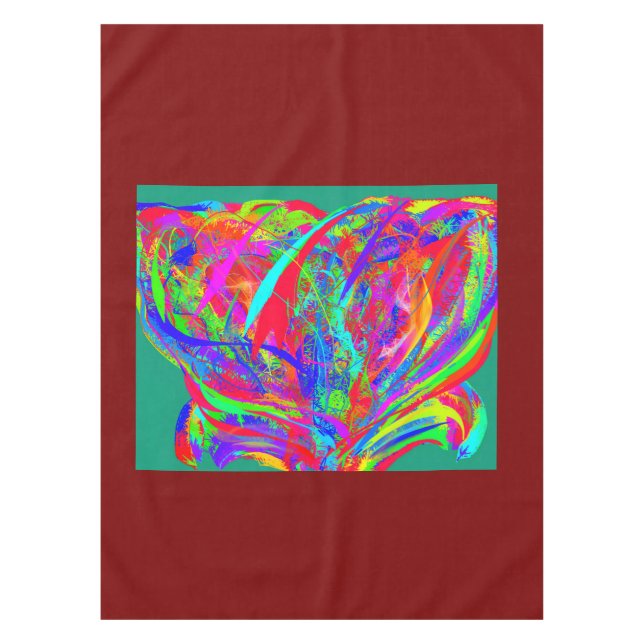 Toalha De Mesa Furry Rainbow Colored Flower (Frente)