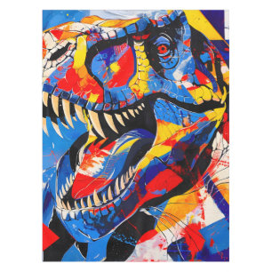 Toalha De Mesa Fusão do Dinossauro T-rex Retro Selvagem