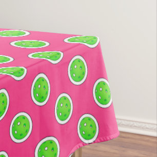 Toalha De Mesa Galebol Verde Coletor Bolinhas Rosa Quente