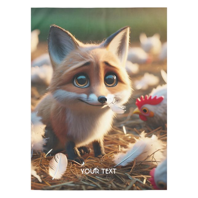 Toalha De Mesa Galinha de Penas de Raposa Fantasy (Frente)