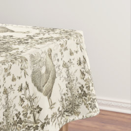 Toalha De Mesa Galo Clássico de Vintagem Beige Floral Toile
