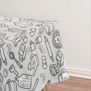 Toalha De Mesa Gatinho branco preto