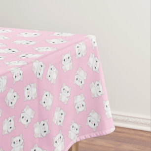 Toalha De Mesa Gatinho de Festa de aniversário de gato rosa