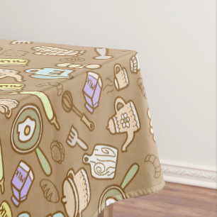 Toalha De Mesa Gatinho Gelado Marrom Tablecloth