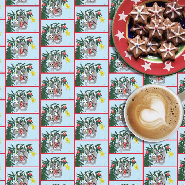 Toalha De Mesa Gato de Árvore de Natal Engraçado (Criador carregado)