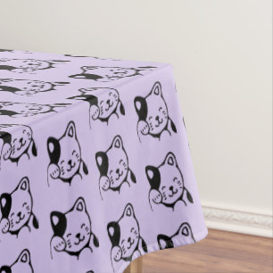 Toalha De Mesa Gato Gatinho Branco e Preto, Alô