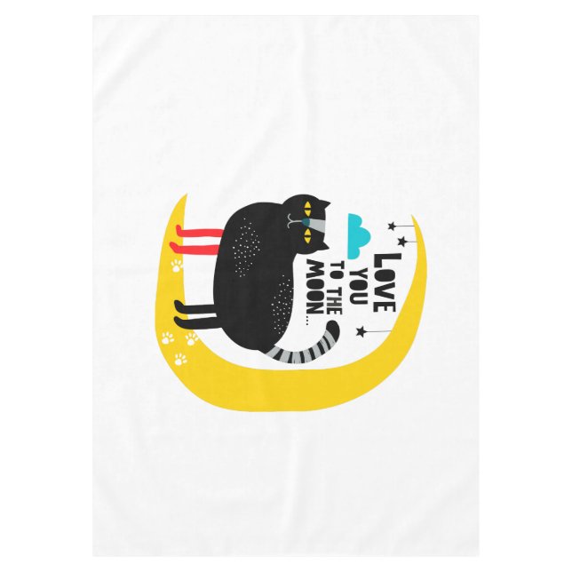 Toalha De Mesa Gato na lua (Frente)