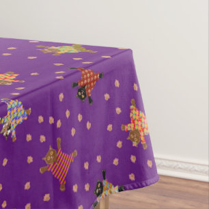 Toalha De Mesa Gatos Bem Vestidos Fazendo Olhinhos para a Lua