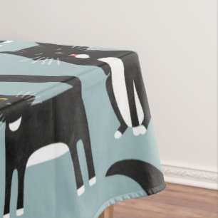 Toalha De Mesa Gatos de Tuxedo preto e branco