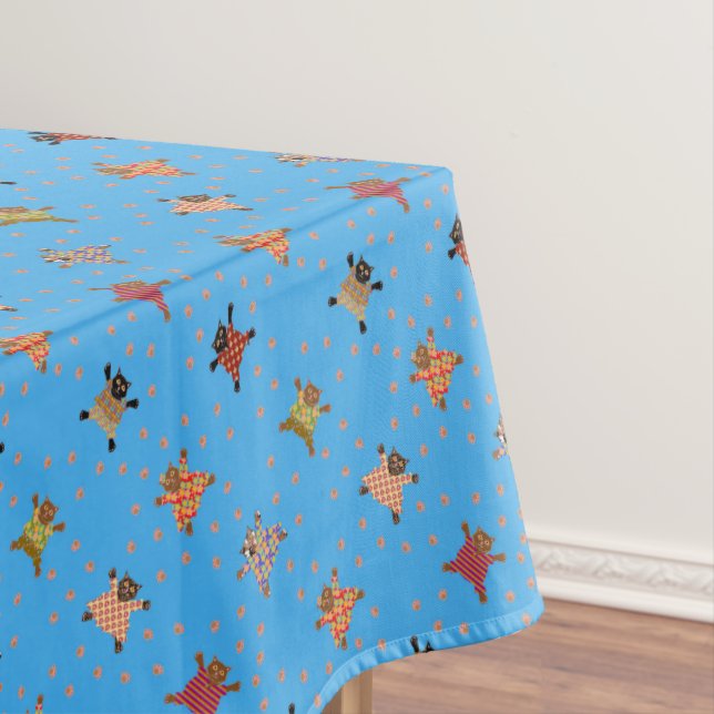 Toalha De Mesa Gatos Vestidos, Fazer-Pata Imprime na Água (Posição Original)