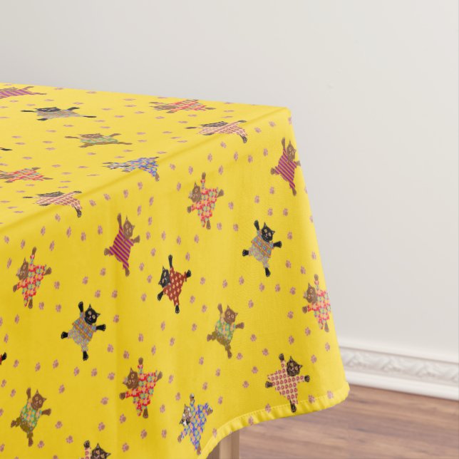 Toalha De Mesa Gatos Vestidos, Fazer-Pata Imprime no Sol (Posição Original)