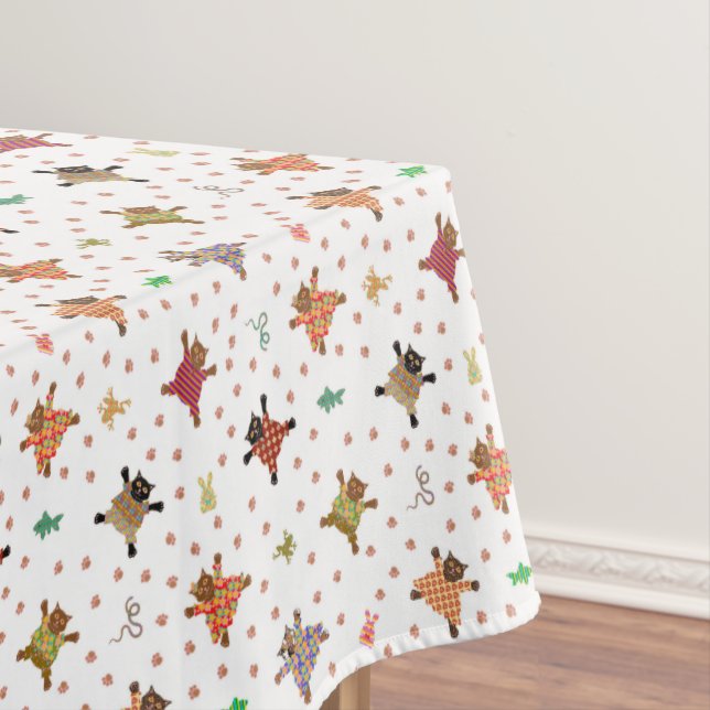 Toalha De Mesa Gatos Vestidos Fazeres Neves (Posição Original)