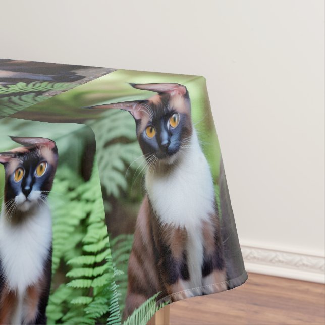 Toalha De Mesa Gêmeos de Gatos Siameses, Tablecloth (Posição Original)