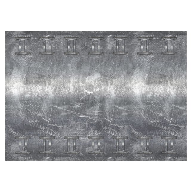 Toalha De Mesa Gemini Zodiac - Sinal Grunge - Prata Incomodada (Frente (Horizontal))