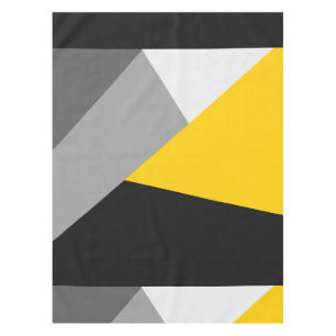 Toalha De Mesa Geo amarelo e preto cinzento moderno simples