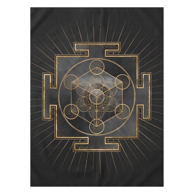 Toalha De Mesa Geometria Sagrada do Cubo Sri Yantra (Frente)
