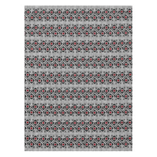 Toalha De Mesa Geométrico Vermelho e Preto Motif Romeno