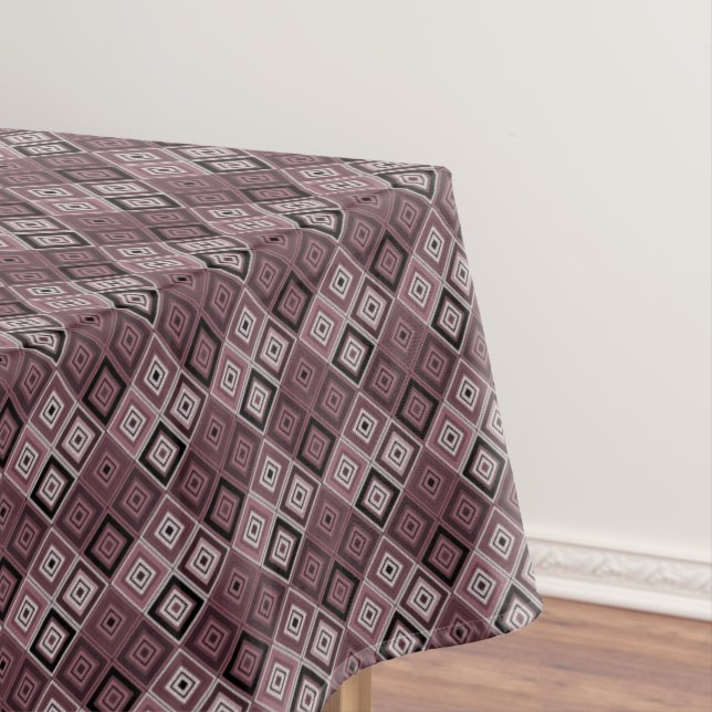 Toalha De Mesa Geometry ethnic patchwork brown burgundy  (Posição Original)