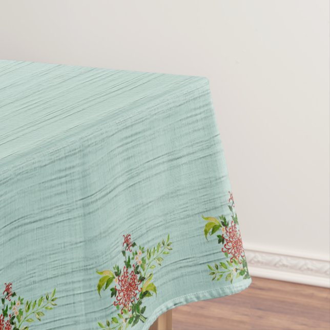 Toalha De Mesa Gerbera Daisy vermelhos de aquarela com Greenery 5 (Posição Original)