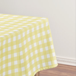 Toalha De Mesa Gingham amarelo pálido e branco