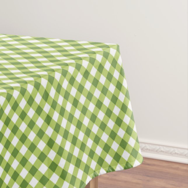 Toalha De Mesa Gingham Branco Verde (Posição Original)