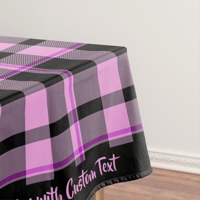 Toalha De Mesa Gingham clássico, preto-rosa-quente, Tartan Xadrez (Posição Original)