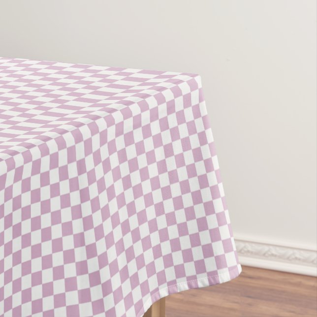 Toalha De Mesa Gingham Petal Rosa E Branco Verificado (Posição Original)
