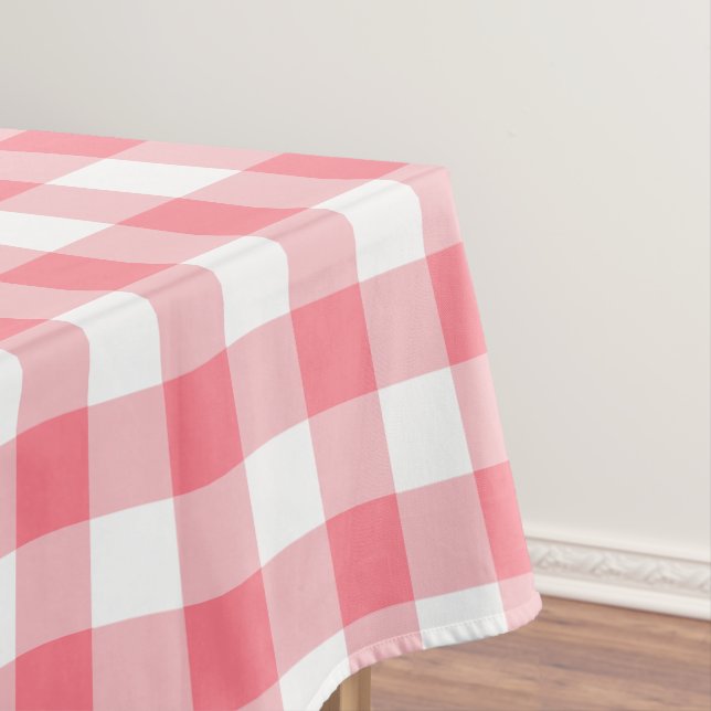 Toalha De Mesa Gingham Pink Summer Picnic Xadrez Tablecloth (Posição Original)