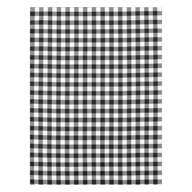 Toalha De Mesa Gingham Preto E Branco (Frente)