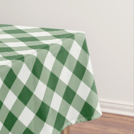 Toalha De Mesa Gingham Verde e Branco Natal Férias