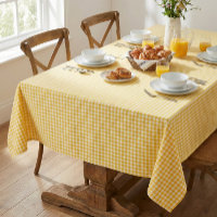 Gingham Xadrez Amarelo Ensolarado Casa de Campo Fa