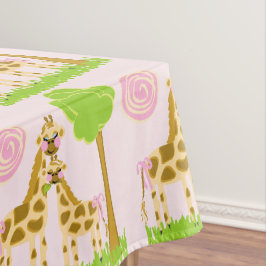 Toalha De Mesa Girafa dos Cocos e Tablecloth do algodão do rosa