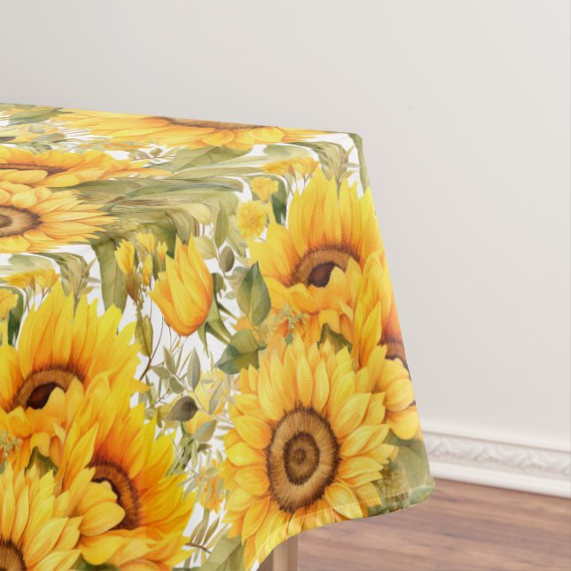 Toalha De Mesa Girassóis Florais Flor Chic (Posição Original)