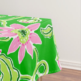 Toalha De Mesa Girassol Rosa / Festa Floral no Jardim Verde